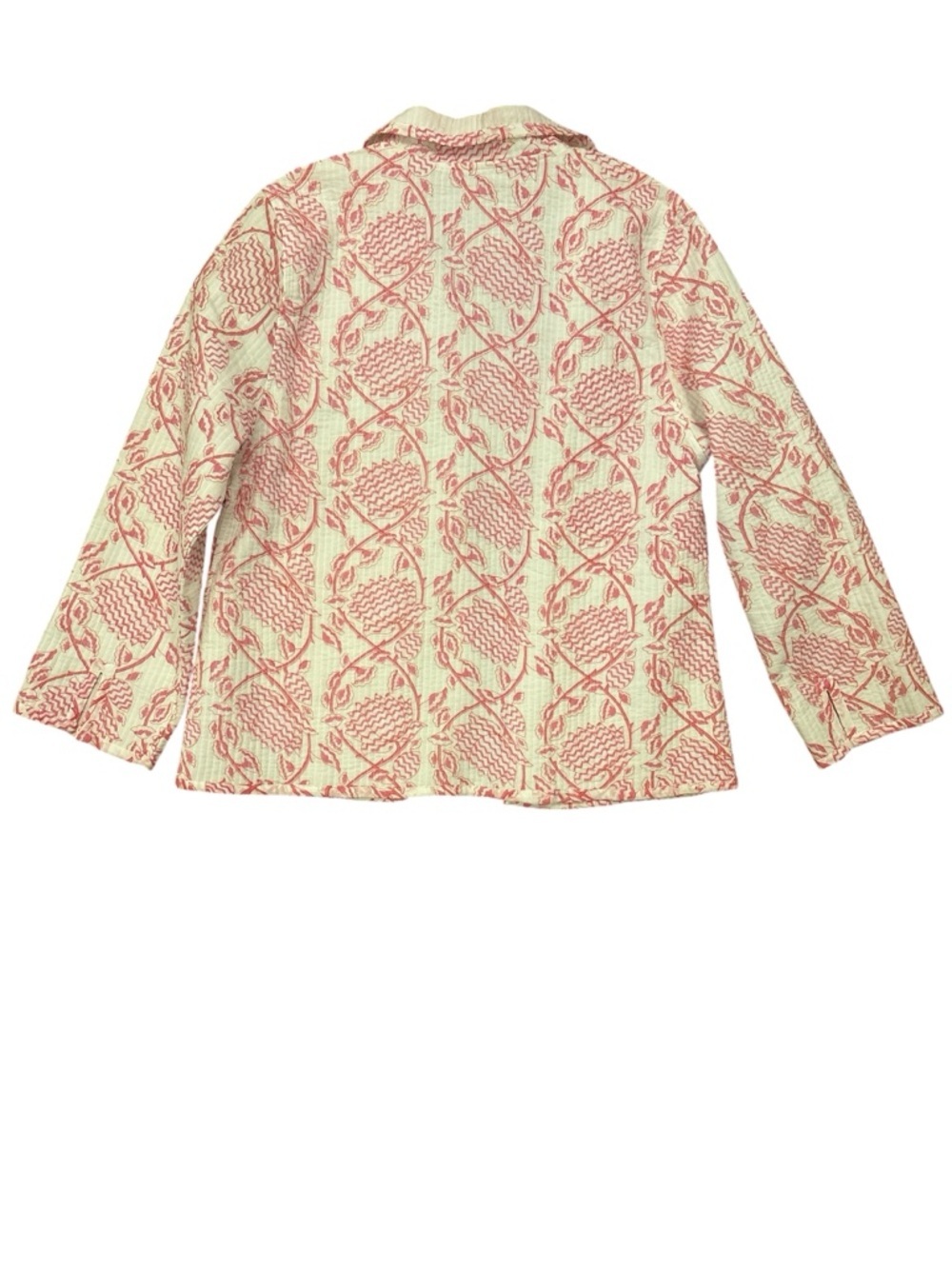 NWT ANU by Natural Reversible Pink Poppy Jacket 100% Cotton Block Print Boho |L - Picture 3 of 12